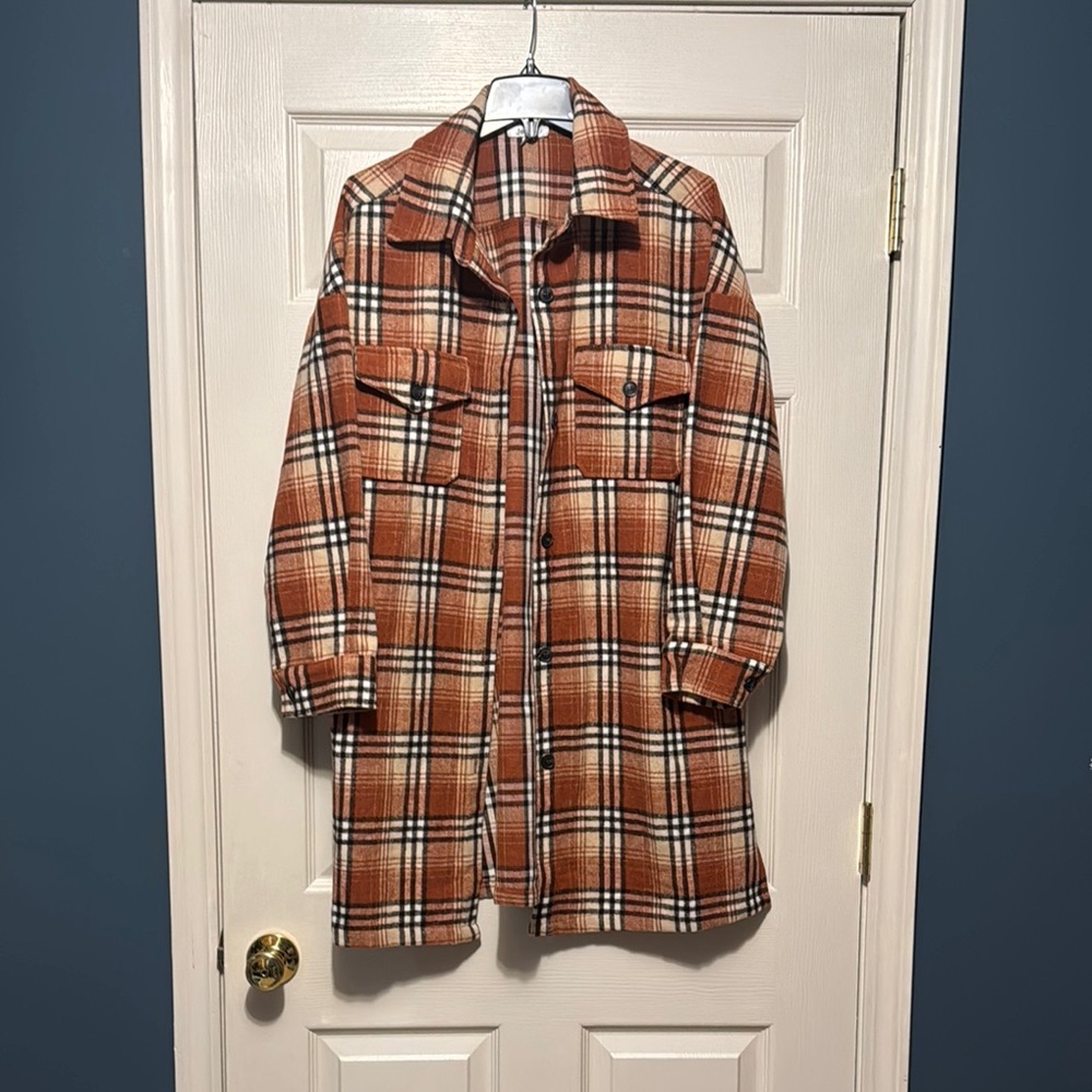 Plaid Women's Jacket in Brown and Black